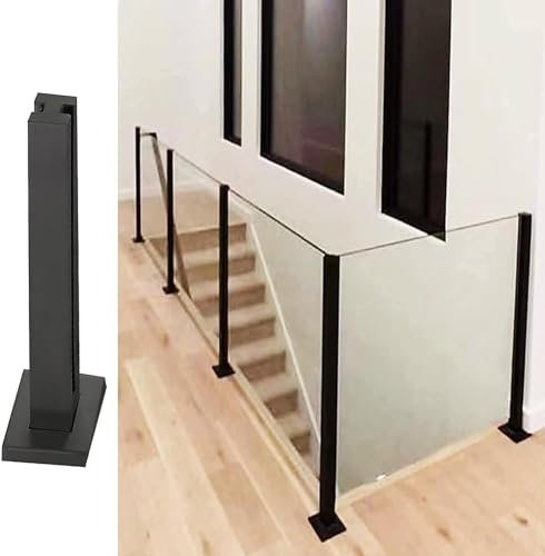 CATANK Glasgeländerpfosten Glasbalustrade Geländerpfosten Geländer Zaunpfosten Handlauf Gartenzaun für 3/8 oder 1/2 Glas/Mittelpfosten/85 cm/33,5 Zoll