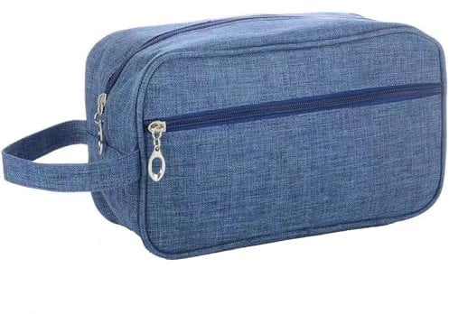 Travel Toiletry Bag, Water-Resistant Nylon Large Wash Bag Shaving Dopp Kit Bathroom Toiletries Accessories Organizer Storage Cosmetic Bag for Men Women (Blue)