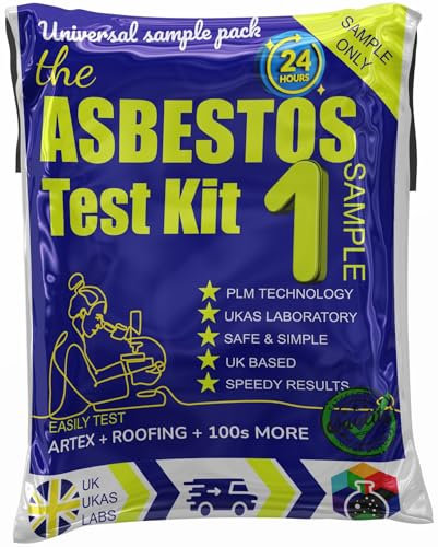 Asbestos Test Kit (1 Sample Only), Next Day Results Asbestos Testing Kit for DIY Home with UKAS Lab Fee, Easy Instructions, Return Postage, Artex Ceilings, Tiling + More No PPE