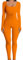 OYIGELZ Yoga Jumpsuit Damen Einteiligem Gerippte Strick Langarm Sport Workout jumpsuits Hosenanzug Trainingsanzug Eckigem Ausschnitt Figurbetontem Kuscheliger Overall(Orange-J,M)