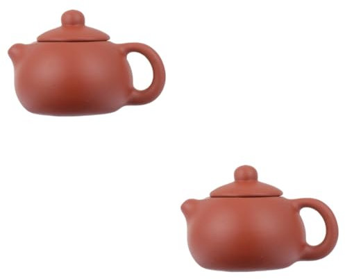 Garneck 2 STK Tee-Haustier-Figur Wohndekoration Teekessel aus Porzellan dekoratives Teegeschirr Teekrug teekessel Retro Tee kocher Wasserkocher Vintage Kanne für Tee Keramik rot