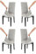 Tommychairs-4er Set gepolsterte Stühle JAZZ mit herausnehmbarem Bezug,Struktur aus lackiertem Buchenholz Anilinfarbe Schwarz,gepolstert und mit herausnehmbarem Bezug aus Stoff in Hellgrau bezogen