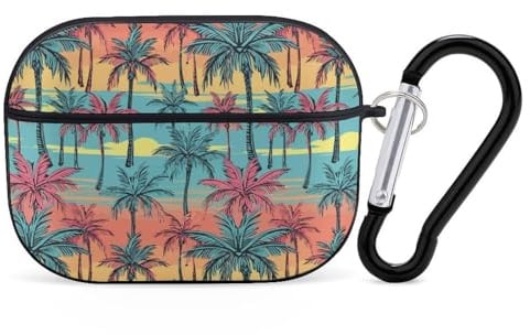 Buewutiry Kompatibel mit Airpods Pro 2. Generation Hülle – Bunte Hawaii-Palmen-Hülle, kompatibel mit Airpods Pro Hülle, niedliche Hülle, kompatibel mit Airpods Pro 2 Hülle