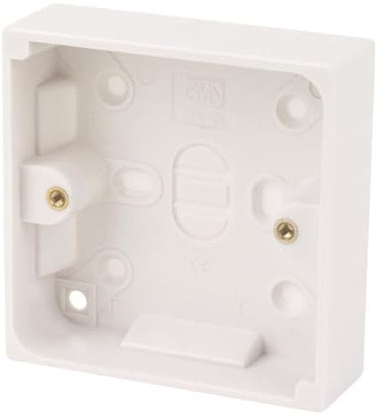 U-Trade Pattress Box 25mm - 1 Gang or 2 Gang | Single or Double Surface Mount | White Electrical Socket Back Box. (1 Gang 25mm Pattress Box)