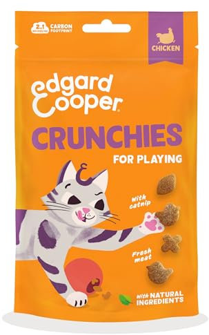Edgard & Cooper premios Naturales para Gatos, galletitas de Pollo (1 x50g Bolsa), sin Cereales y con Carne Fresca, con Hierba gatera, Ingredientes Naturales y sin azúcares añadidos.