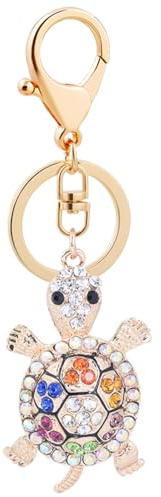 CALLARON Porte-clés Tortues Porte-clés Animaux en Strass Porte-clés Décoratifs Porte-clés voiture Charme Tortues Accessoire Décoratif pour Sac