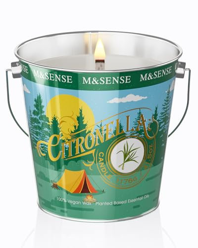 M&SENSE Bougie Parfumées Citronnelle | Bougies en Soja Bio 220h, Parfum Frais pour Terrasse, Piscine & Barbecue - bougie de XXL extérieur grandes, Cadeau pour Amateurs de Plein Air