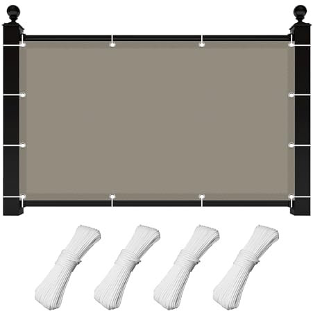 Sonnensegel Segel Baldachin 0.6 x 5 m Wetterschutz Sonnenschutz Sonnensegel Viereckig Pergola mit Spannseilen mit Ösen für Draußen Patio Terrasse Camping, Taupe