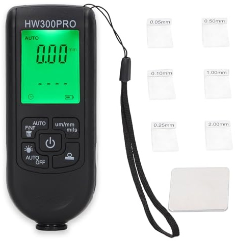 Digital Lackendicke Messgerät Abs tragbar mit automatischer Herunterfahren, nicht zerstörerisches Messwerkzeug für Metall, Stahl, Aluminium, Automobile (0-2000 μm) (Schwarz)
