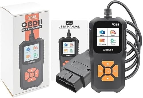 OBD2 Diagnosegerät, Fehlerauslesegerät mit Alle OBDII Funktionen, Universal Lkw und KFZ, 10 Sprachen KFZ Diagnosegerät für nach 2000 Alle Fahrzeuge, Universal Fehlercode Auslesegerät für PKW (V318)