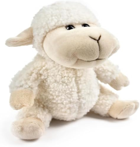 capybaraflying Weiches Plüschtier aus Schafwolle, Weiß Schaf Plüschtier, realistisches Bauernhof-Stofftier-Schaf, Geschenk für Kinder und Erwachsene –13cm/5in