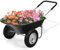 SOARS Brouette de jardin avec 2 roues pneumatiques, poignée en caoutchouc, diable de transport, idéale pour déplacer le sol, arbuste de plantes, outil de jardin, 65 x 145 x 65 cm (noir)
