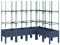 HOMTAKIE Jardinière avec Treillis, Lit Surélevé, Bac à Fleurs, Pot de Plantes, Boîte à Fleurs Jardin Patio Terrasse Extérieur Bleu Gris 160x120x142,5 cm PP