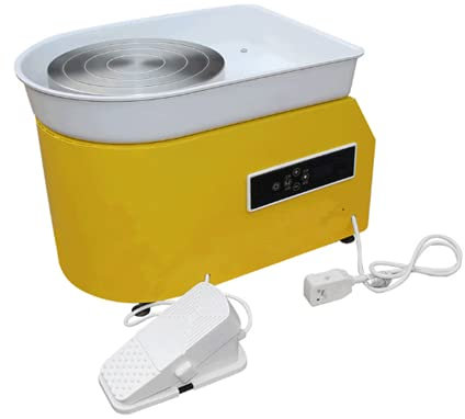 KLLJHB Tornio Elettrico per Ceramica + Pedale, 220 V 350 W, Fai da Te, per Modellare Argilla e Ceramica, per lavori artistici