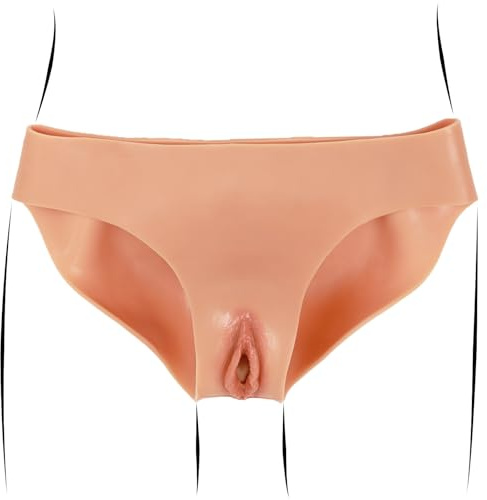 Crossdresser Höschen Vaginen Silikon Unterhose Sissy Kleidung für Crossdresser Höschen Silikon Fake Vagina Slip Gaff Panty Crossdressing Transgender Kleidung Silicone Bodysuit Fake Pussy für Männer