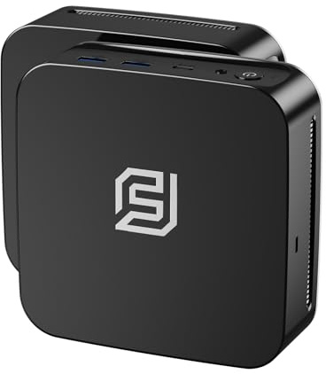 FUNYET Mini PC Win 11 Pro Laptop, Alder Lake N95(fino a 3.4Ghz, 15W) 16GB DDR4 RAM 512GB SSD, Desktop Computer 4K, DP+HDMI/WiFi/BT5.0/RJ45/USB3.2 Laptop, Nero