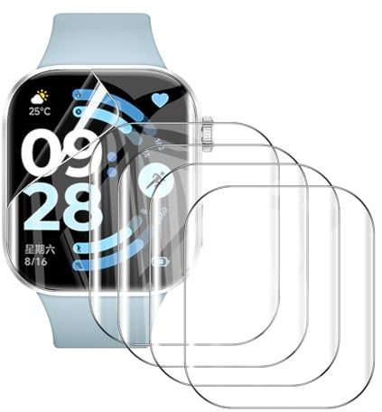Natbok 5 Piezas Protector de Pantalla para Xiaomi Redmi Watch 6/6 Lite, Cobertura Completa TPU Film HD Flexible Protección Sin Burbujas Anti Arañazos Redmi Watch 6 Protector Pantalla