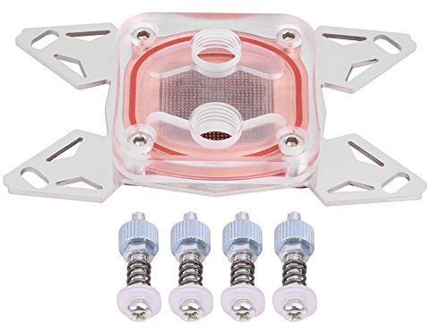 Kikumi Bloque de Refrigeración de Agua para CPU de Ordenador, Base de Cobre Rojo, Cubierta POM con Vía Fluvial para AM4