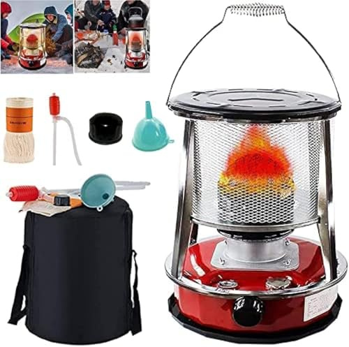 Chauffage de poêle à pétrole pour l'intérieur, 9000 BTU/h, chauffage mobile, puissance de feu réglable, 4,6 litres, protection contre les chutes, pas d'électricité nécessaire