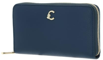 Coccinelle Leder Geldbörse C-Me Wallet Grained Leather Deep Blue blau