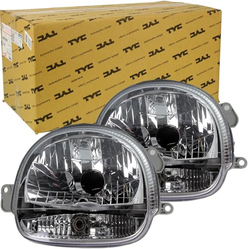 2x TYC Klarglas Scheinwerfer Chrom vorne links+rechts | 20-6184-05-2 + 20-6183-05-2 Kompatibel mit Twingo I (C06_)