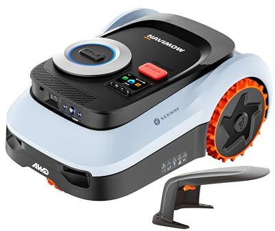 Segway Navimow i220 LiDAR Pro Robot Tagliaerba con Garage M, LiDAR + Visione + Navigazione rete RTK, Xero-Turn AWD, Mappatura automatica, Trazione Integrale per Pendii del 55% (Spedito separatamente)