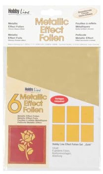 Kreul 49098 - Metallic Effect Folien Set in gold, für bezaubernde Chrom-Glanz-Effekte, DIN A5 Format