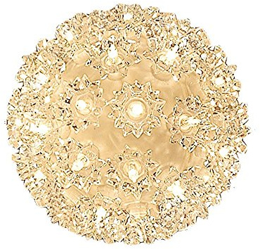 Novelty Lights 6in 50 Light Starlight Sphere, Clear, Ornament Ball Light, 5ft Hanging Cord with S Hook, 12ft Power Cord with Stackable Plug, Commercial Grade