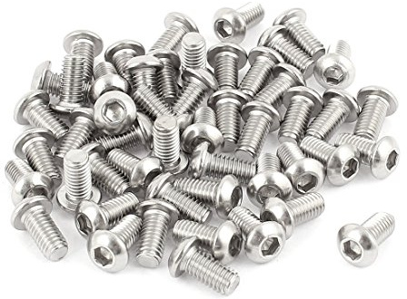 Sourcingmap M6x12mm Stainless Steel Hex Socket Button Head Screws 50 Pcs