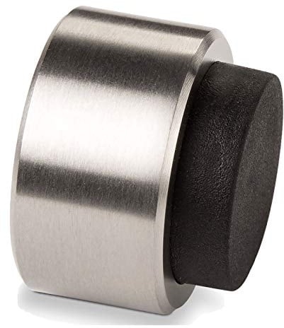 Stoppla Türstopper Arkon - ø32mm H: 20mm für die Wand | Designer Wandtürstopper aus Edelstahl mit Gummi Türpuffer