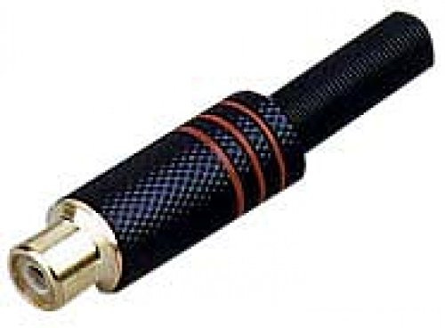 Stagg 0200-F-BK-REDH RCA Nickel plattierte Buchse schwarz
