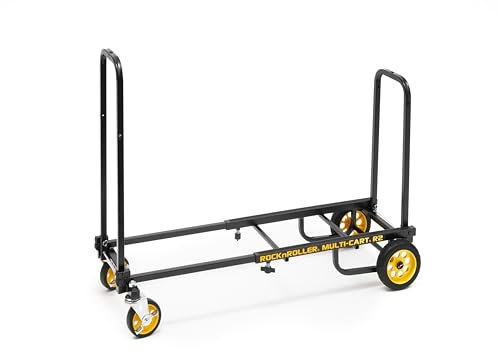 Rock-N-Roller R2RT (Micro) 8-in-1 Folding Multi-Cart/Hand Truck/Dolly/Platform Cart/26 to 39 Telescoping Frame/350 lbs. Load Capacity, Black
