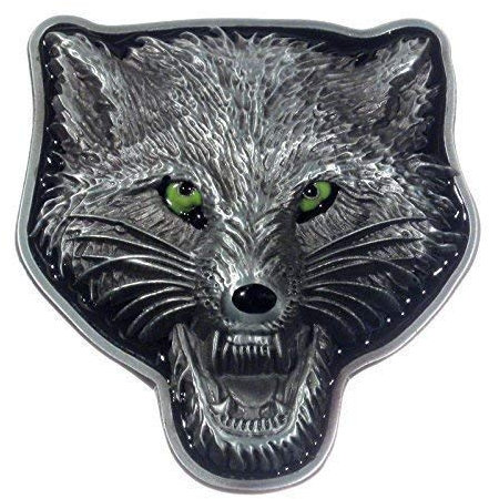 Buckle White Wolf - Angreifender weißer Wolf, Gürtelschnalle