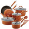 Rachael Ray 16328 Cucina Nonstick Cookware Pots and Pans Set, Aluminum, Pumpkin Orange