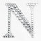 5cm Diamante Self Adhesive Glitter Sticker Letter N