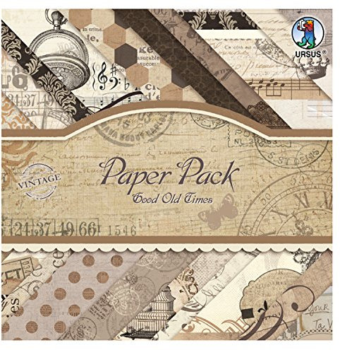 Ursus 40930099 - Paper Pack Good Old Time, ca. 20,5 x 20,5 cm, 40 Blatt sortiert in 20 Motiven