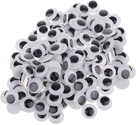 1 Beutel selbstklebende Wackelaugen Augen rund oval Wiggle Eyes Puppenherstellung Augen - 15mm 200 Stück