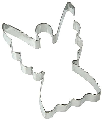 Zenker Ausstecher Engel Patisserie, Weihnachtsausstecher für Plätzchen, Ausstechform für Kekse und Fondant, hochwertiger Keksausstecher, Küchenhelfer aus Weißblech, Farbe: silber