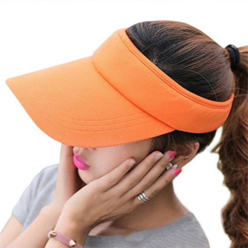 Fasbys Summer Outdoor Sports Beathable Long Brim Empty Top Baseball Sun Cap Hat Visor (Orange)