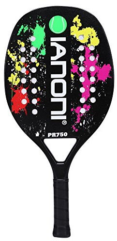 IANONI Beach tennis racket, carbon fiber surface with flexible EVA foam core