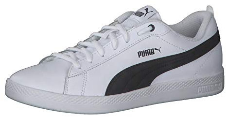 PUMA Women Puma Smash Wns v2 L Sneakers, Puma White-Puma Black, 7 UK
