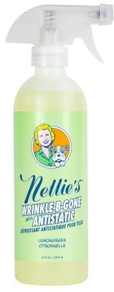 Wrinkle-B-Gone with Antistatic, Lemongrass, 16 fl oz (474 ml), Nellie's | Plant-Based & Lemongrass Scented, Results in as Little as 5 Minutes