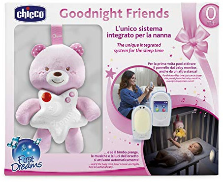 Chicco Baby Monitor e Pannello Goodnight Friends Bimba, Rosa