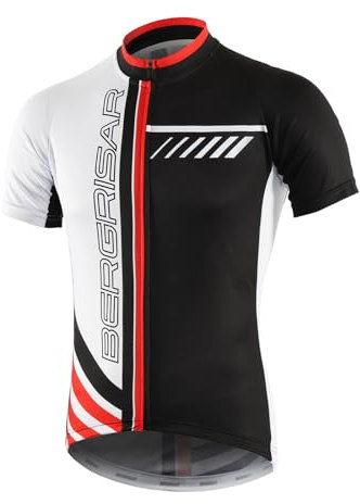 BERGRISAR Radtrikot Herren Kurzarm Rennrad Fahrrad Trikots, 8002weiß, XL