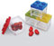 Omada Design Set 24pz Scatolina Tipo Mattoncino in Plastica Trasparente con Tappo Colorato 5x5x5 cm,100% Made in Italy
