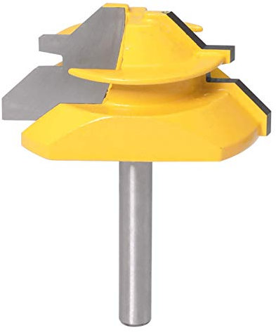 APlus Verleimfräser Gehrung Verleimfräser Oberfräse 45 Grad Lock Miter Router Bit Holzbearbeitung Fräser Schneidwerkzeug für Graviermaschine Trimmmaschine (Schaft 6,35mm (1/4 inch))