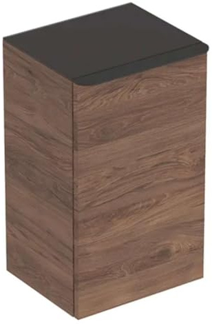 Geberit Smyle Square Seitenschrank, 500359, 36x60x32,6cm, mit 1 Tür rechtsöffnend, 500.359.JR.1, Farbe: Nussbaum Hickory/Melamin Holzstruktur