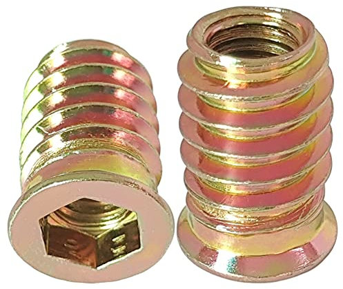 50 pièces Insert Fileté Bois M6 M8 avec douille hexagonale pour insérer l'écrou de meubles