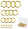 QUMENEY 16PCS Round Spring Ring Key, Spring O Ring, Zinc Alloy Round Carabiner Snap Trigger Buckle, Hooks Clip DIY Accessories 4 Styles for Key Chains, Bag, Purse and Handbag (Gold Plating)