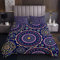 Tbrand Boho Mandala Tagesdecke 240x260cm Buntes Bettüberwurf böhmischen Stil Blau Hippie Mandala Steppdecke für Mädchen Stammes Exotisch Blumen Design Wohndecke